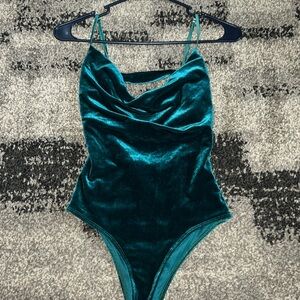 Fashionnova green velvet body suit